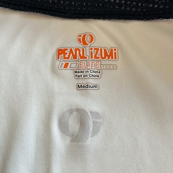 Pearl Izumi Elite Cycling Jersey 1121105 White Black Zip Front Back Pockets Sz M - Picture 9 of 15